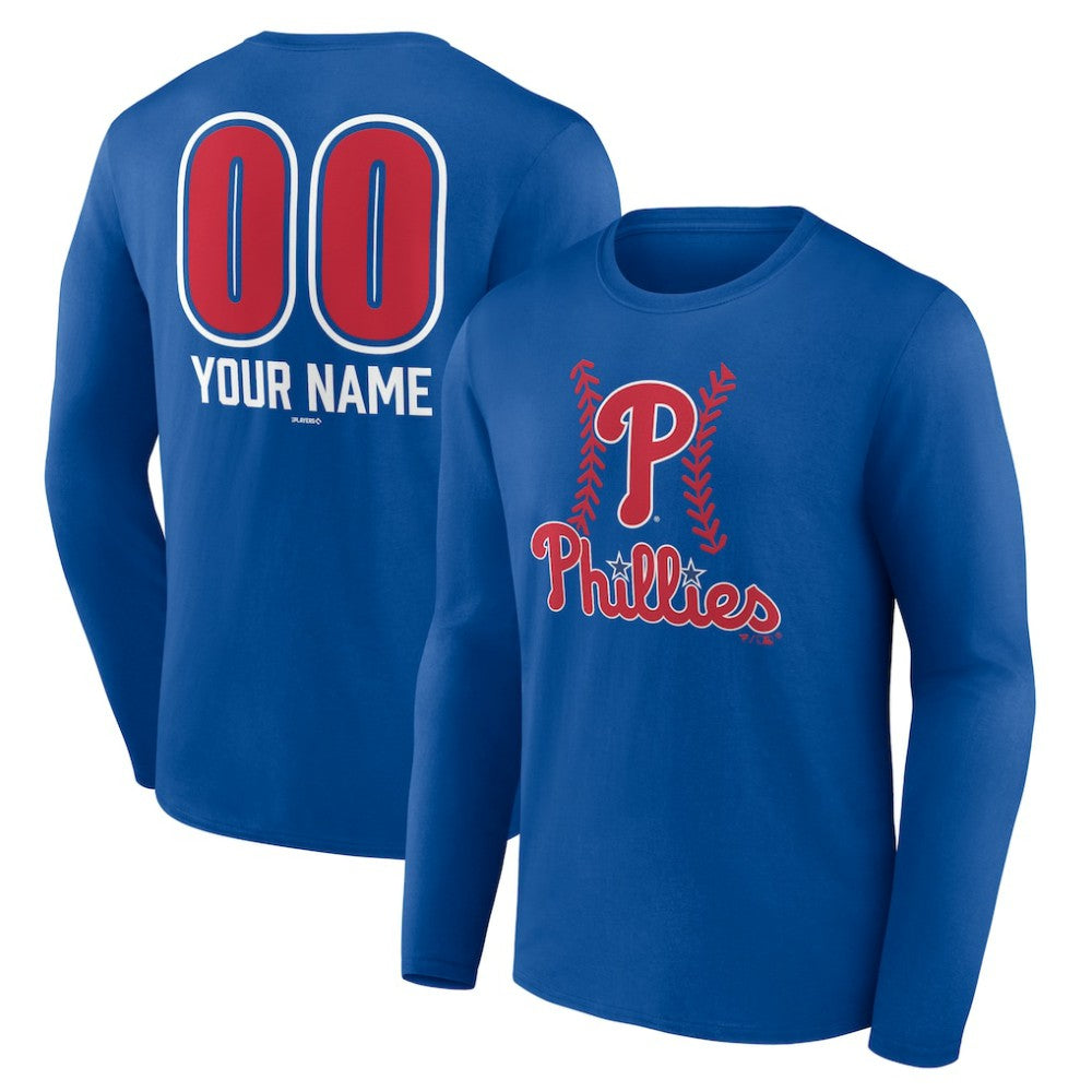Philadelphia Phillies Personalized Name & Number Fastball Long Sleeve T-Shirt for sale