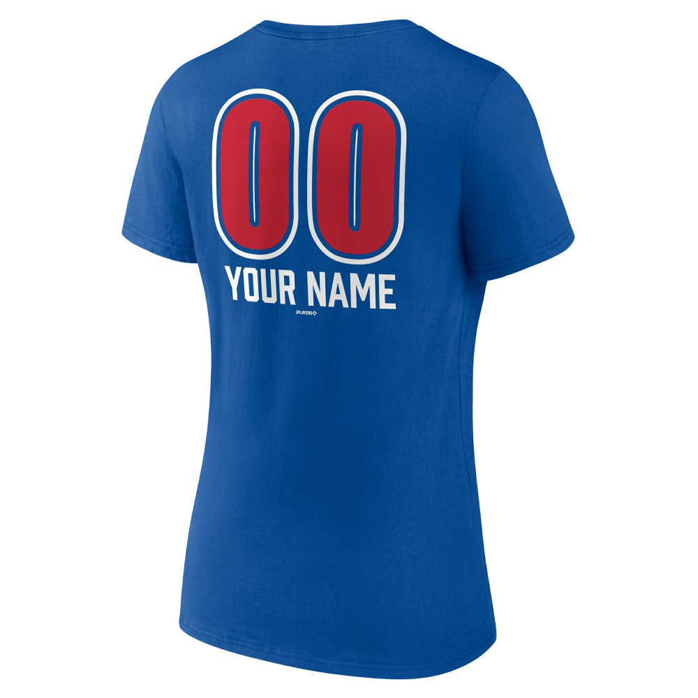 Philadelphia Phillies Women's Personalized Name & Number Fastball V-Neck T-Shirt Online