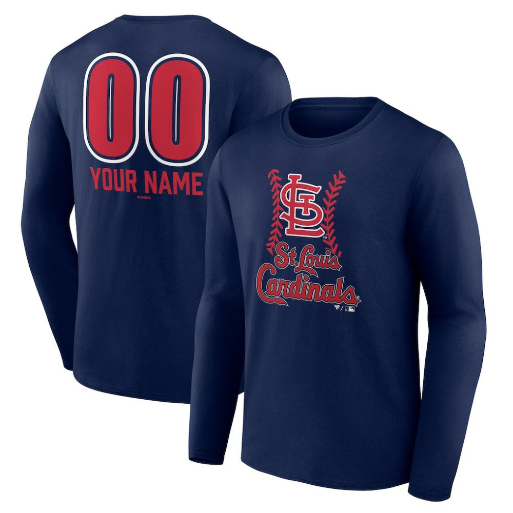 St. Louis Cardinals Personalized Name & Number Fastball Long Sleeve T-Shirt for sale