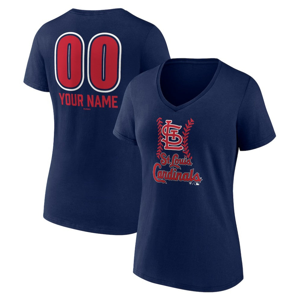 St. Louis Cardinals Women's Personalized Name & Number Fastball V-Neck T-Shirt Sale