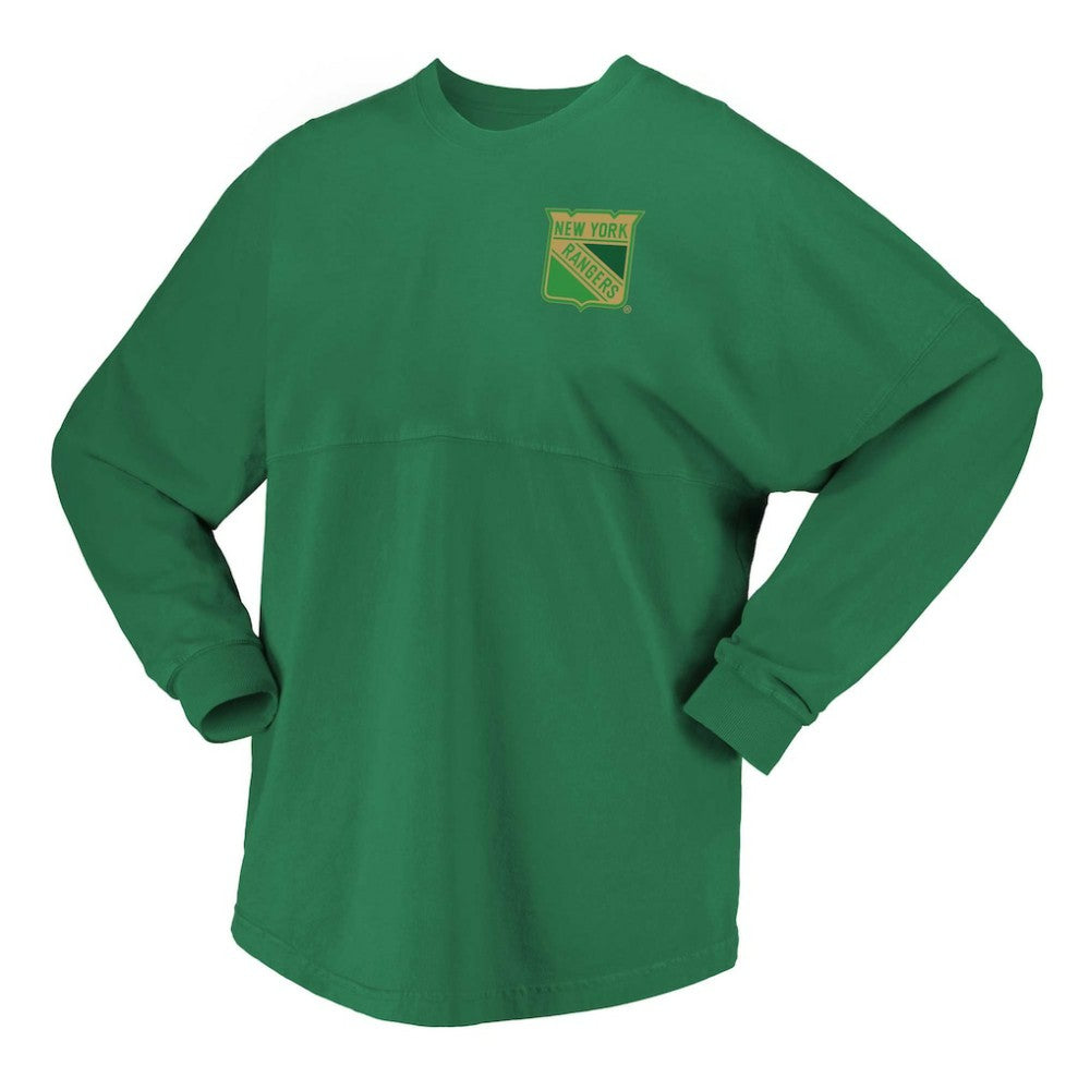 New York Rangers Fanatics Women's St. Patrick's Day Spirit Jersey T-Shirt Kelly Green