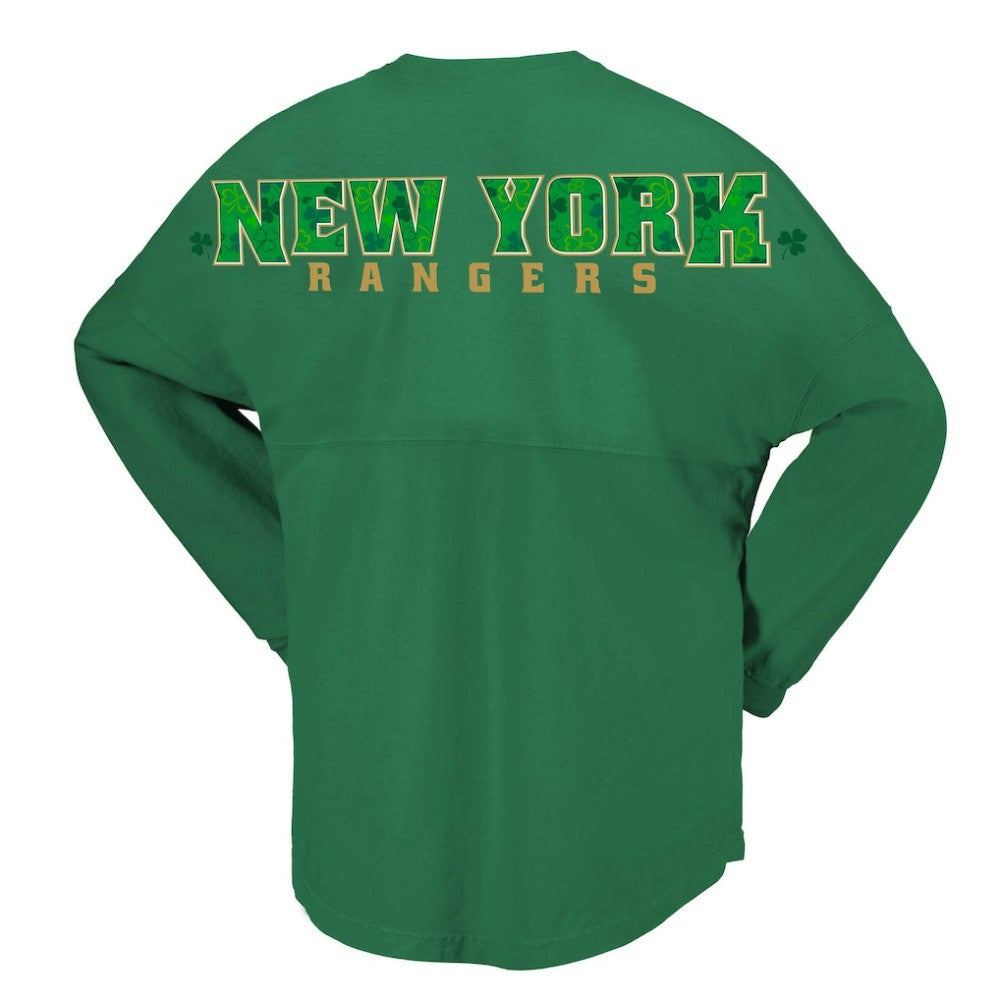 New York Rangers Fanatics Women's St. Patrick's Day Spirit Jersey T-Shirt Kelly Green