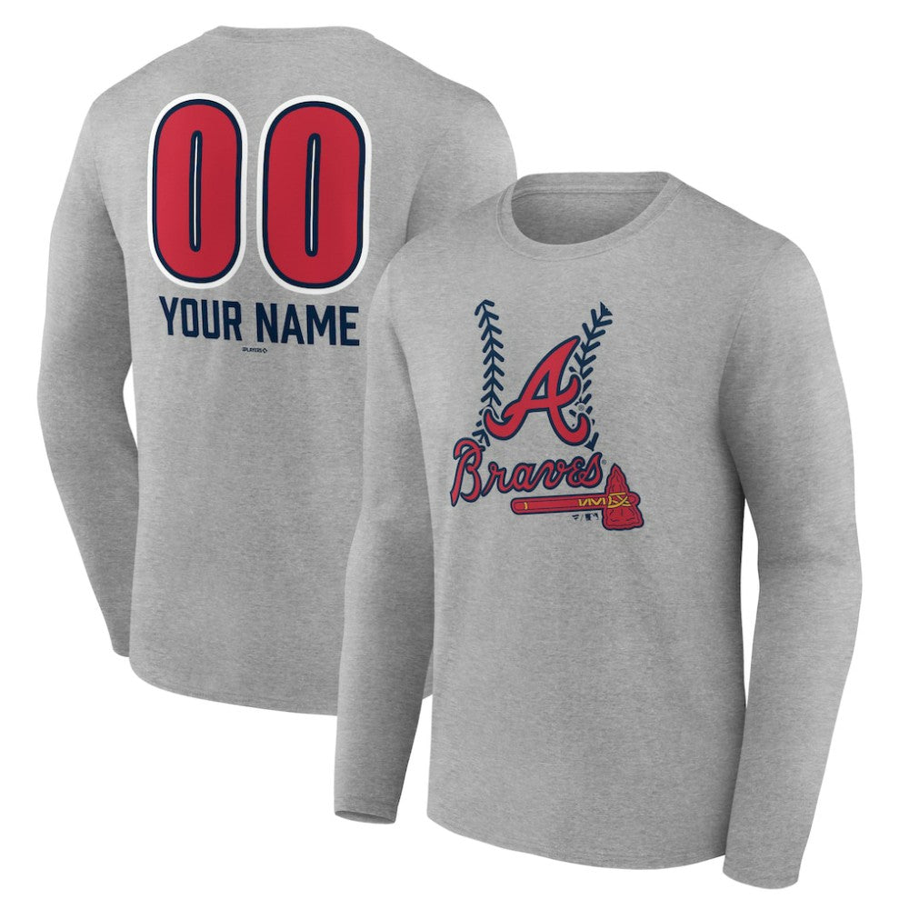 Atlanta Braves Personalized Name & Number Fastball Long Sleeve T-Shirt discount