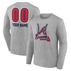 Atlanta Braves Personalized Name & Number Fastball Long Sleeve T-Shirt discount