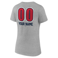 Atlanta Braves Women's Personalized Name & Number Fastball V-Neck T-Shirt for sale