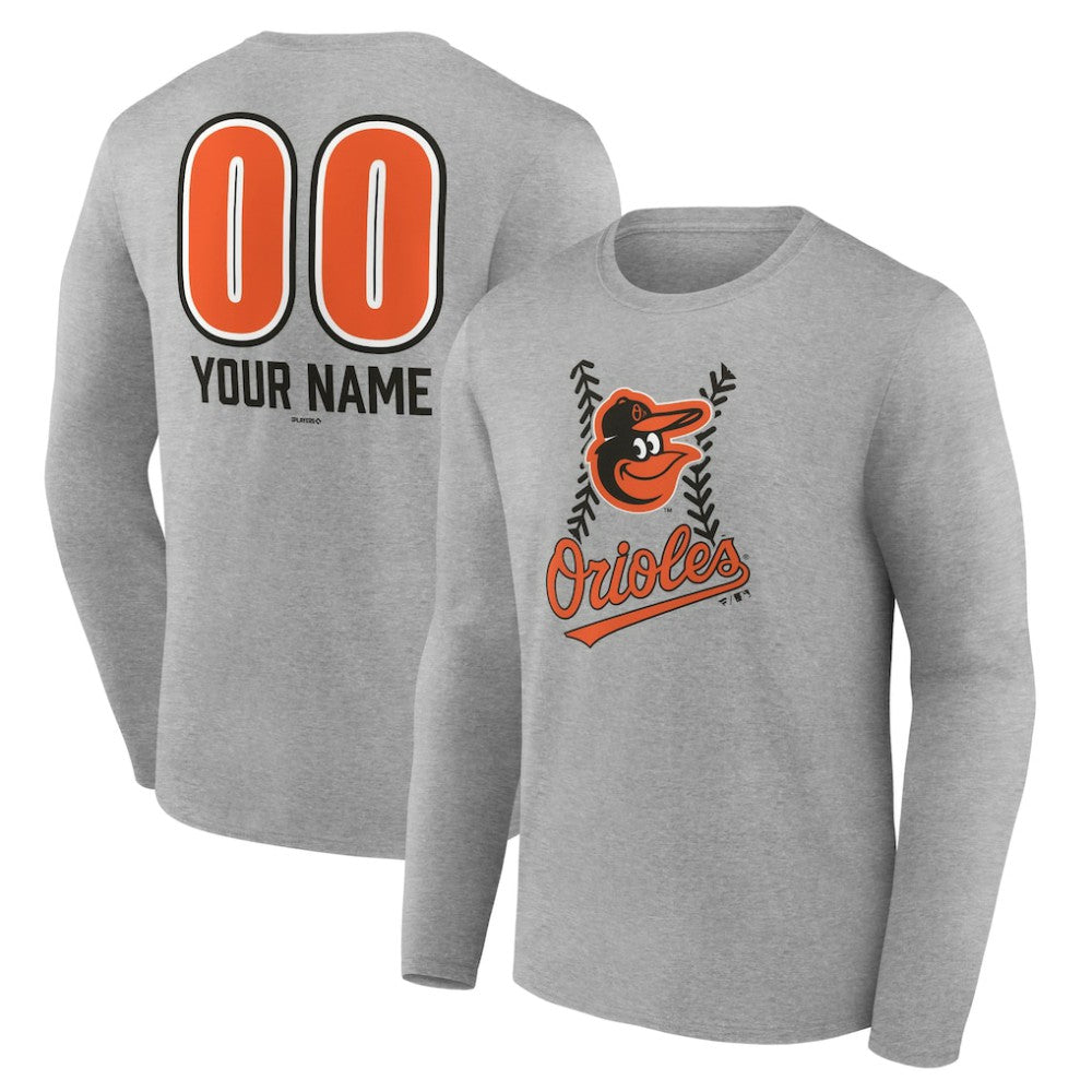Baltimore Orioles Personalized Name & Number Fastball Long Sleeve T-Shirt discount