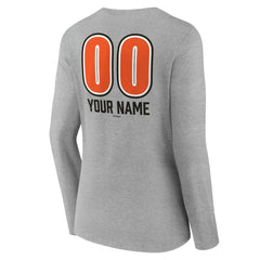 Baltimore Orioles Women's Personalized Name & Number Fastball Long Sleeve V-Neck T-Shirt Sale