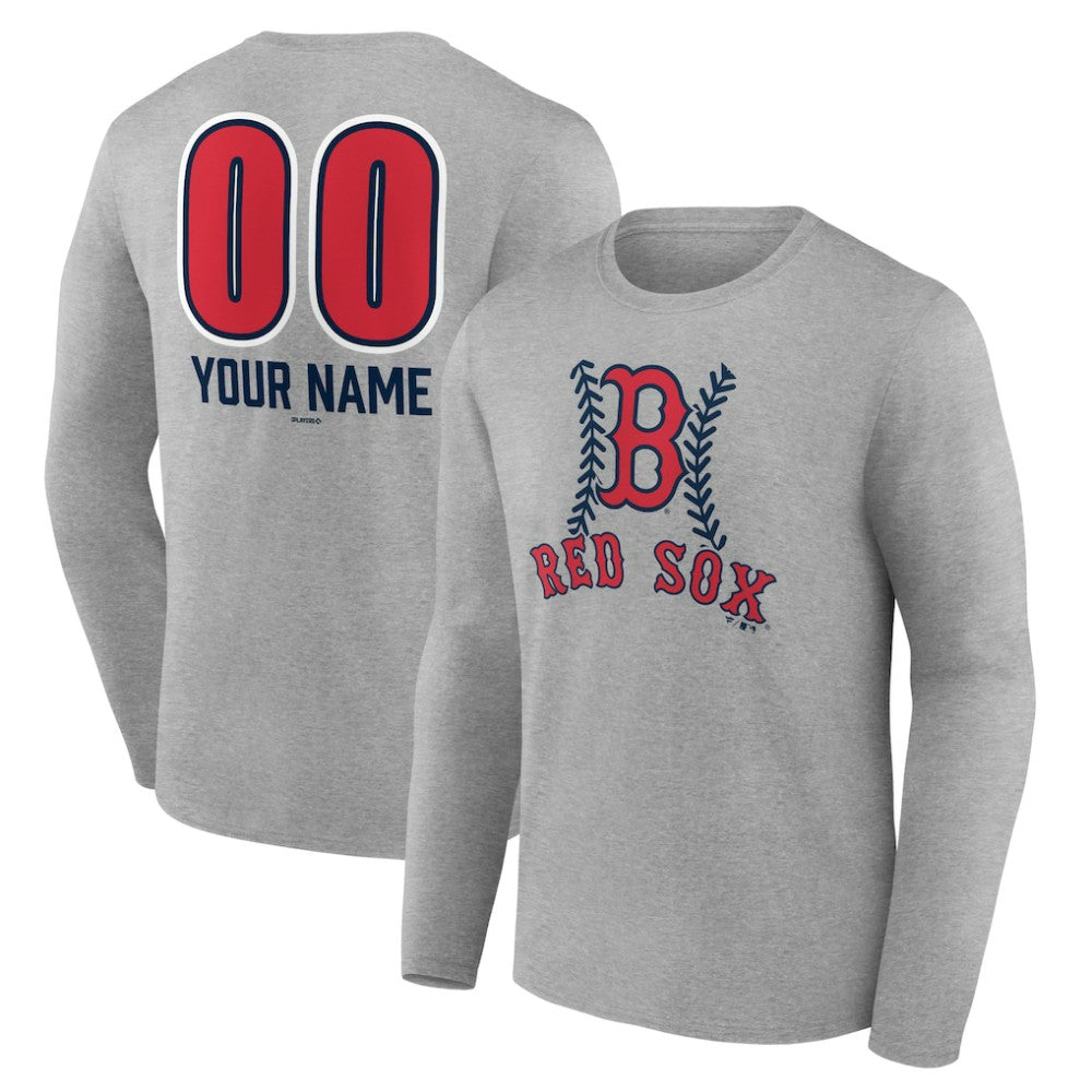 Boston Red Sox Personalized Name & Number Fastball Long Sleeve T-Shirt Online