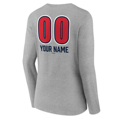 Boston Red Sox Women's Personalized Name & Number Fastball Long Sleeve V-Neck T-Shirt for sale