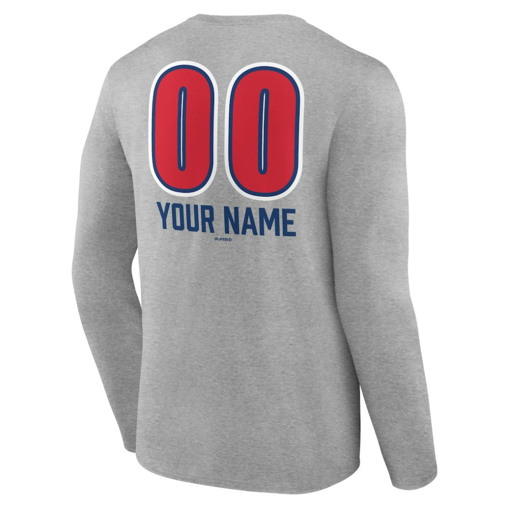 Chicago Cubs Personalized Name & Number Fastball Long Sleeve T-Shirt Sale