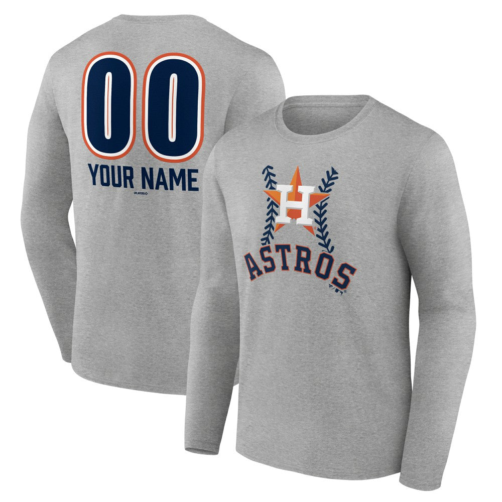 Houston Astros Personalized Name & Number Fastball Long Sleeve T-Shirt Lifestyle