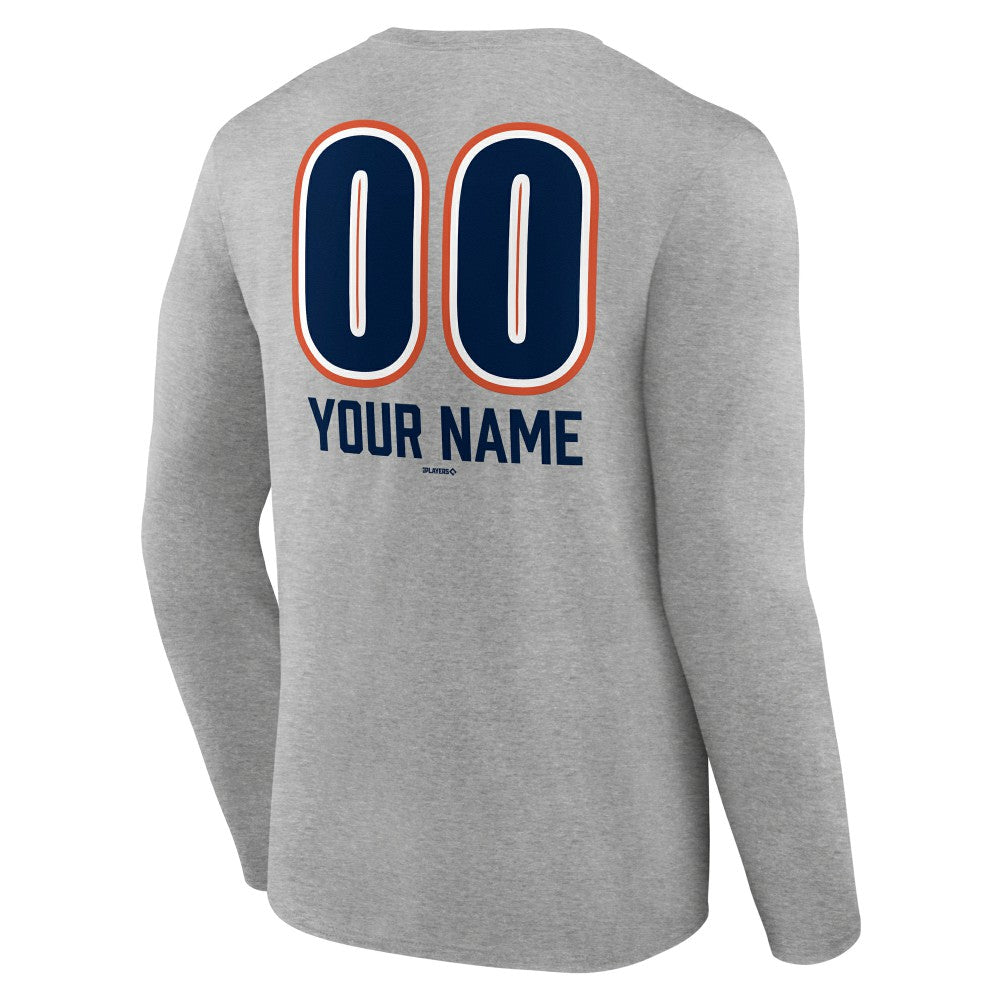 Houston Astros Personalized Name & Number Fastball Long Sleeve T-Shirt Lifestyle