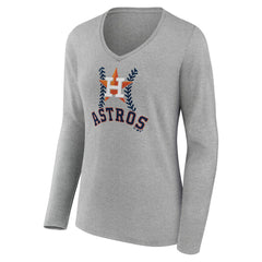Houston Astros Women's Personalized Name & Number Fastball Long Sleeve V-Neck T-Shirt Online