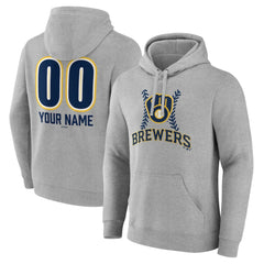 Milwaukee Brewers Personalized Name & Number Fastball Pullover Hoodie Online