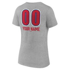 Philadelphia Phillies Women's Personalized Name & Number Fastball V-Neck T-Shirt Sale