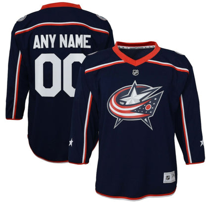 Columbus Blue Jackets Youth Home Replica Custom Jersey - Navy | NHL Jerseys
