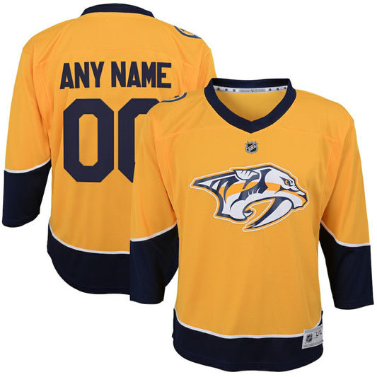 Nashville Predators Youth Home Replica Custom Jersey - Gold | NHL Jerseys