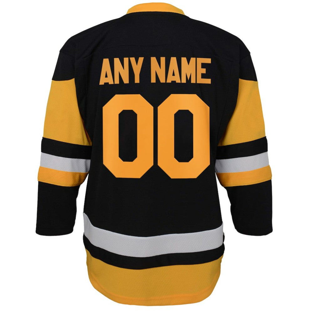 Pittsburgh Penguins Youth Home Replica Custom Jersey - Black | NHL Jerseys