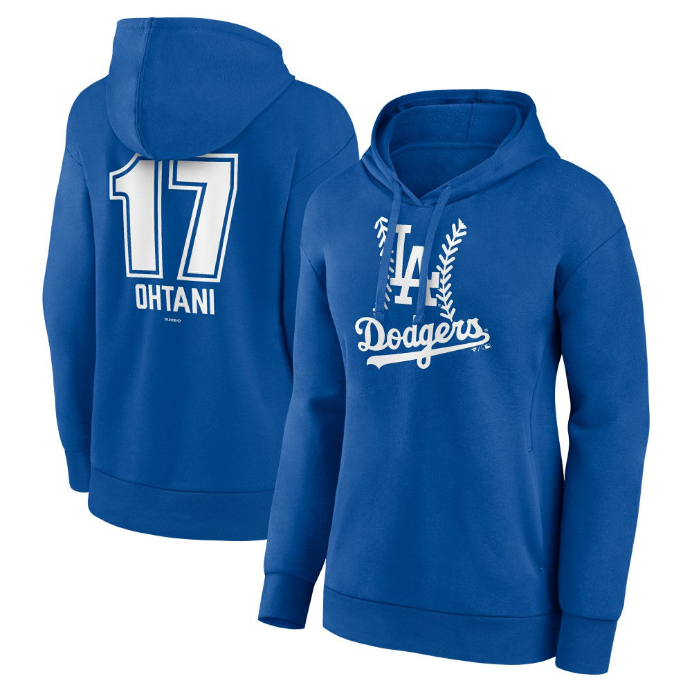 Shohei Ohtani Los Angeles Dodgers Women's Fastball Player Name & Number Pullover Hoodie On Sale