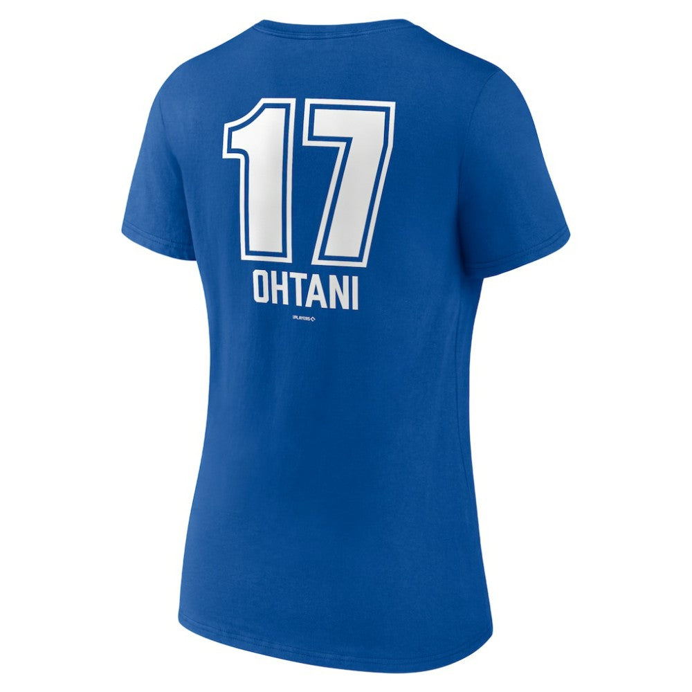 Shohei Ohtani Los Angeles Dodgers Women's Fastball Player Name & Number V-Neck T-Shirt Sale