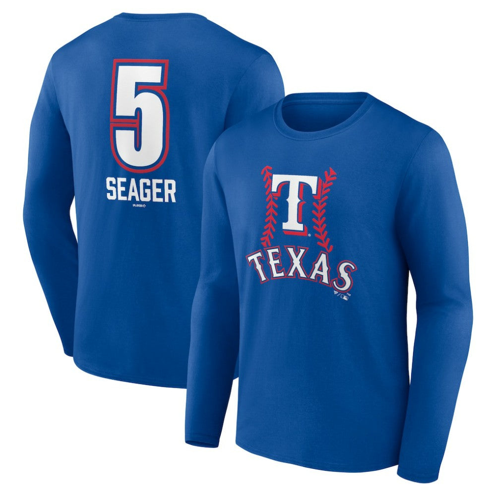 Corey Seager Texas Rangers Fastball Player Name & Number Long Sleeve T-Shirt for sale