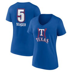 Corey Seager Texas Rangers Women's Fastball Player Name & Number V-Neck T-Shirt Lifestyle