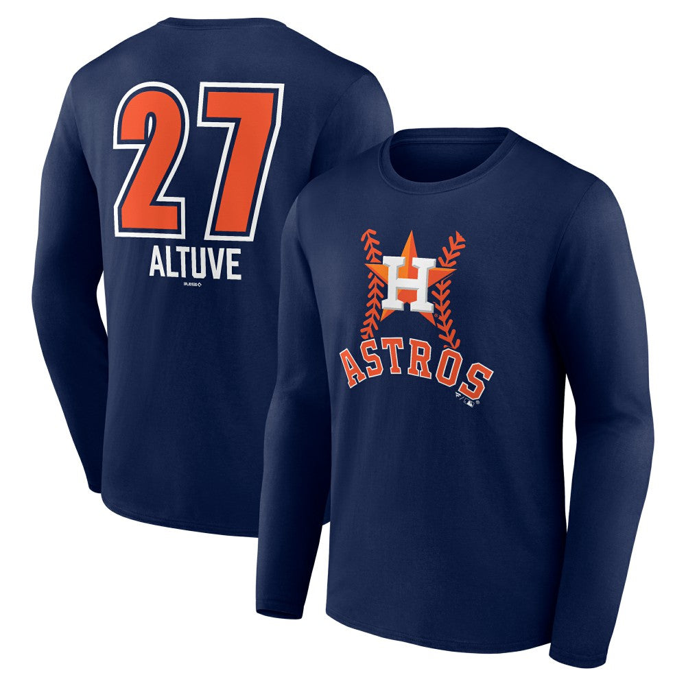 Jose Altuve Houston Astros Fastball Player Name & Number Long Sleeve T-Shirt Clearance