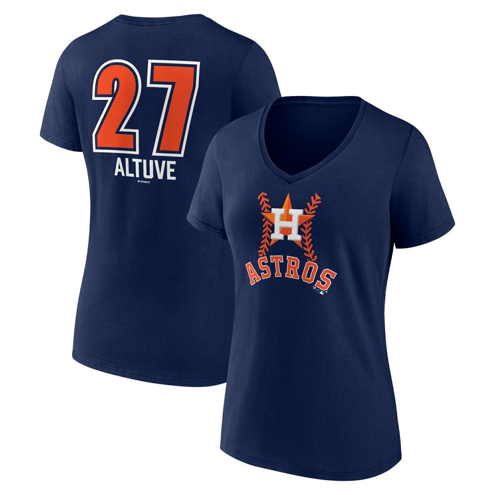 Jose Altuve Houston Astros Women's Fastball Player Name & Number V-Neck T-Shirt Sale