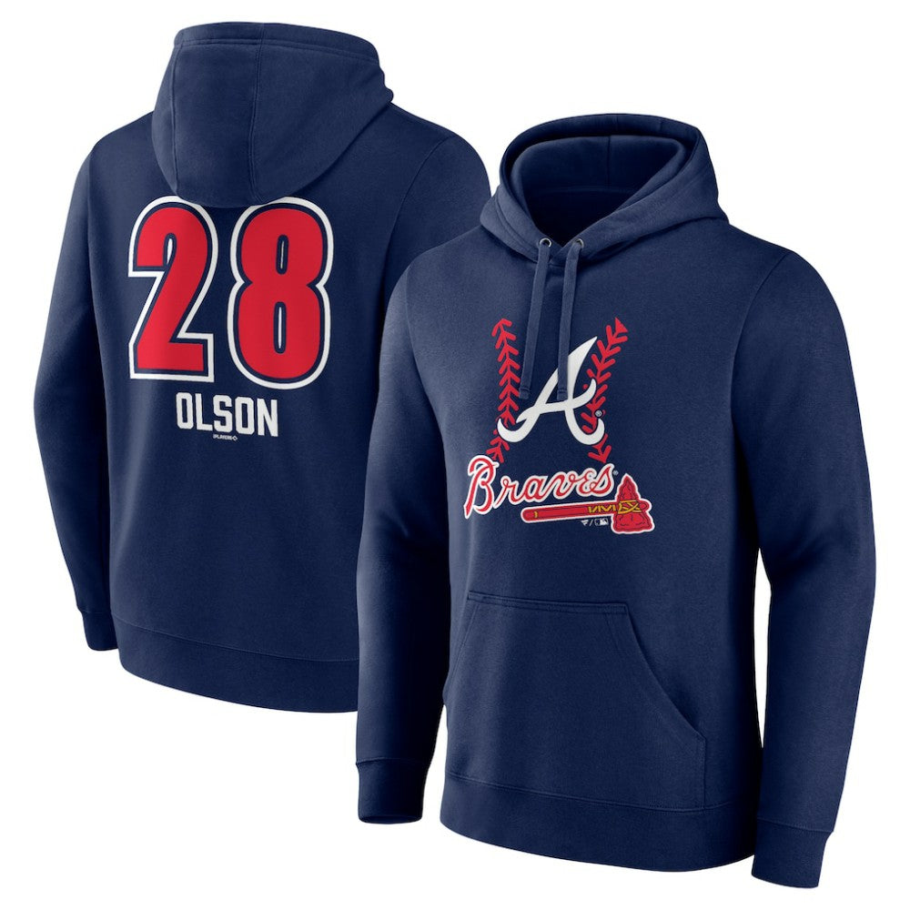 Matt Olson Atlanta Braves Fastball Player Name & Number Pullover Hoodie On Sale