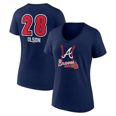 Matt Olson Atlanta Braves Women's Fastball Player Name & Number V-Neck T-Shirt Online