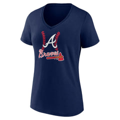 Spencer Strider Atlanta Braves Women's Fastball Player Name & Number V-Neck T-Shirt Sale