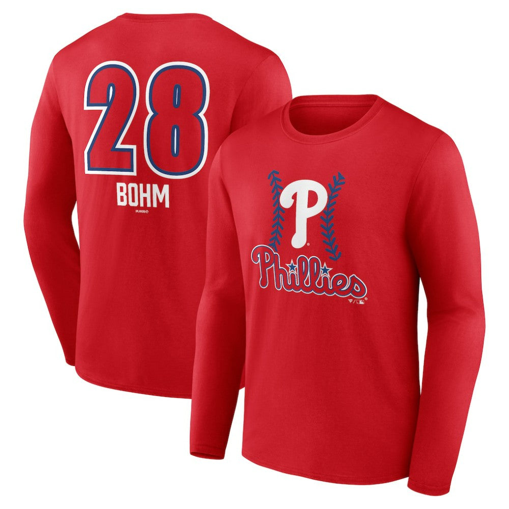 Alec Bohm Philadelphia Phillies Fastball Player Name & Number Long Sleeve T-Shirt discount