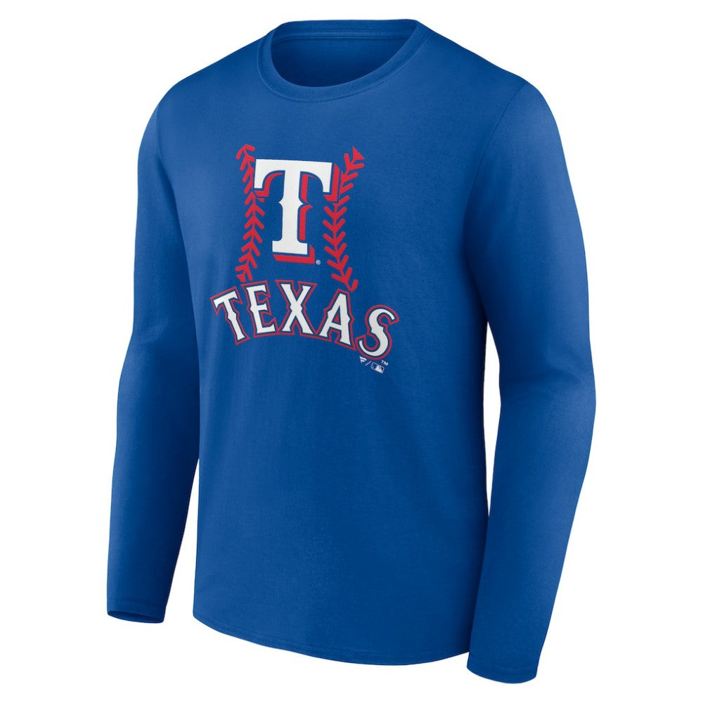 Evan Carter Texas Rangers Fastball Player Name & Number Long Sleeve T-Shirt Clearance