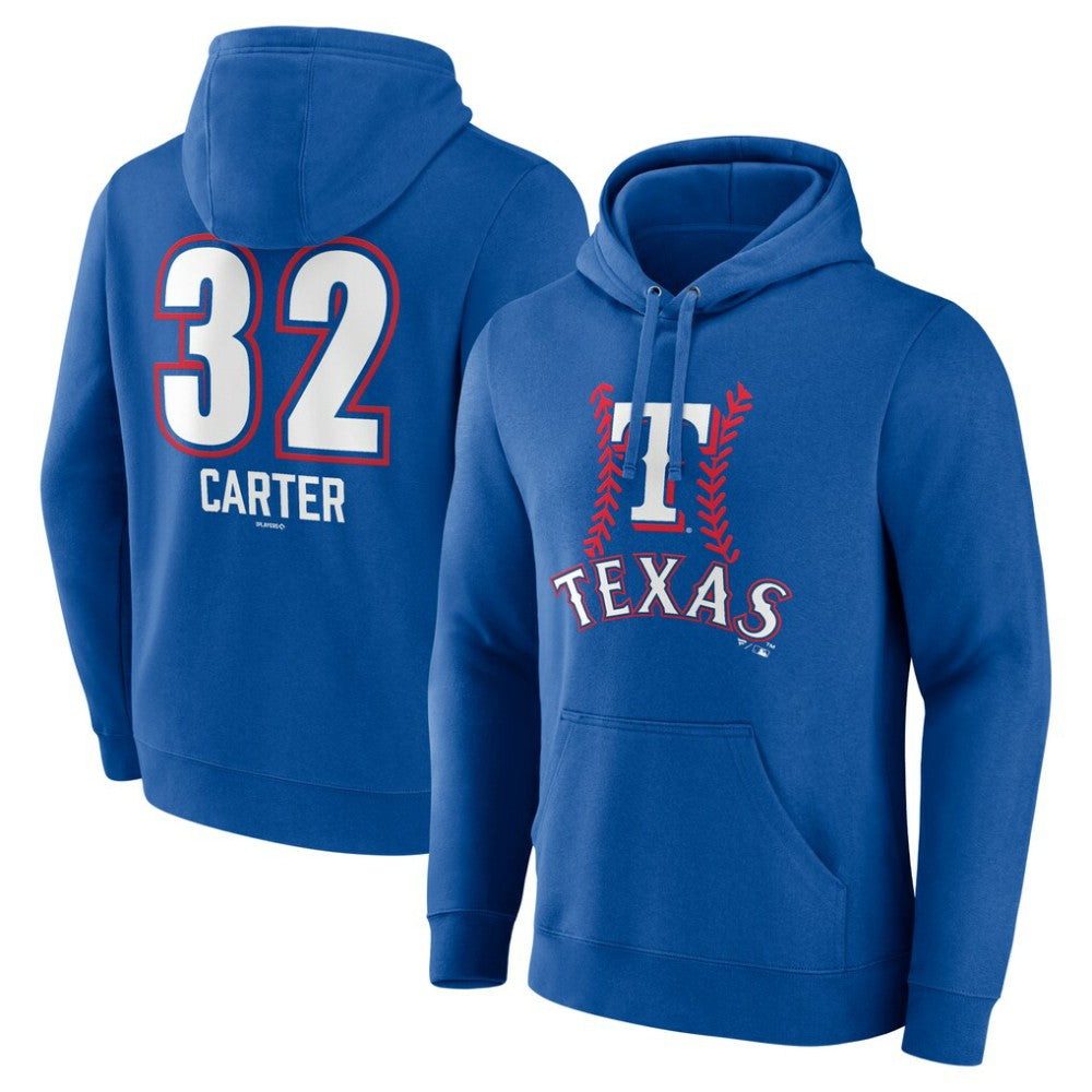 Evan Carter Texas Rangers Fastball Player Name & Number Pullover Hoodie Lifestyle