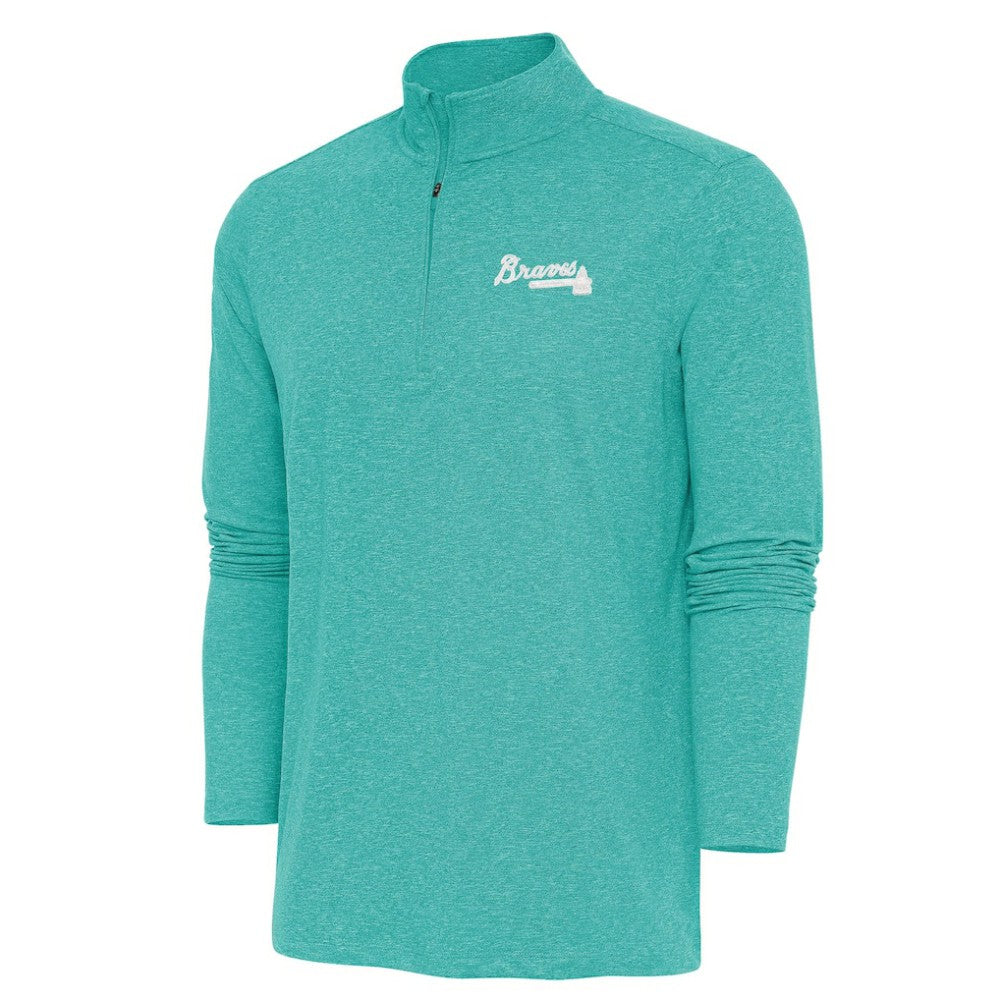 Atlanta Braves Antigua Hunk Quarter-Zip Top Clearance