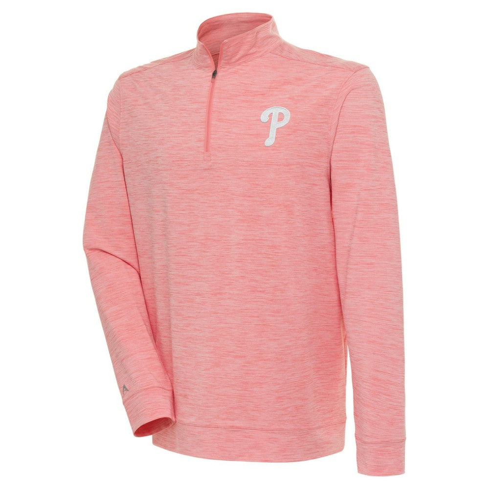 Philadelphia Phillies Antigua Bright Quarter-Zip Pullover Top Lifestyle
