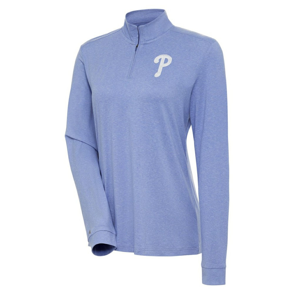 Philadelphia Phillies Antigua Women's Mentor Quarter-Zip Pullover Top On Sale