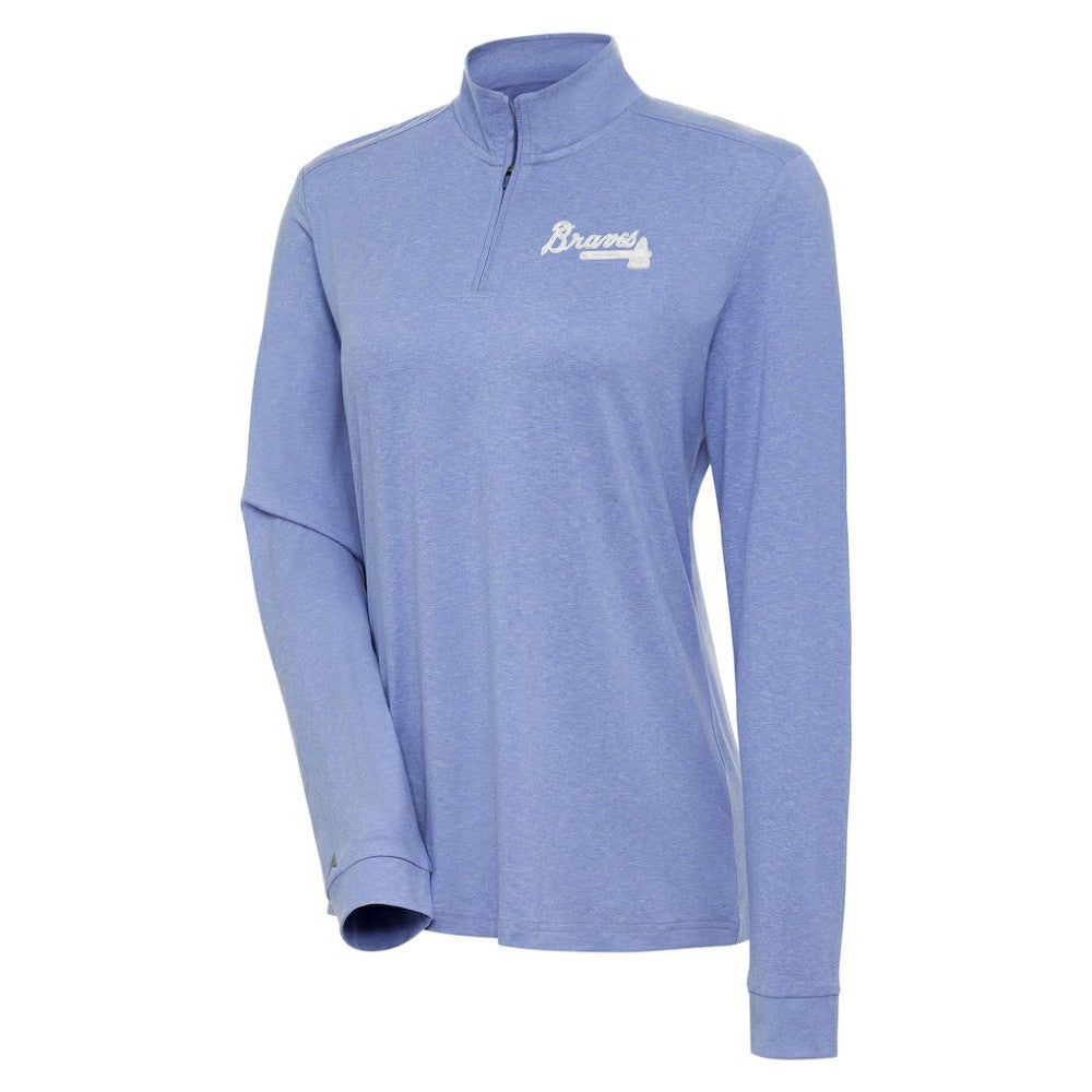 Atlanta Braves Antigua Women's Mentor Quarter-Zip Pullover Top Sale