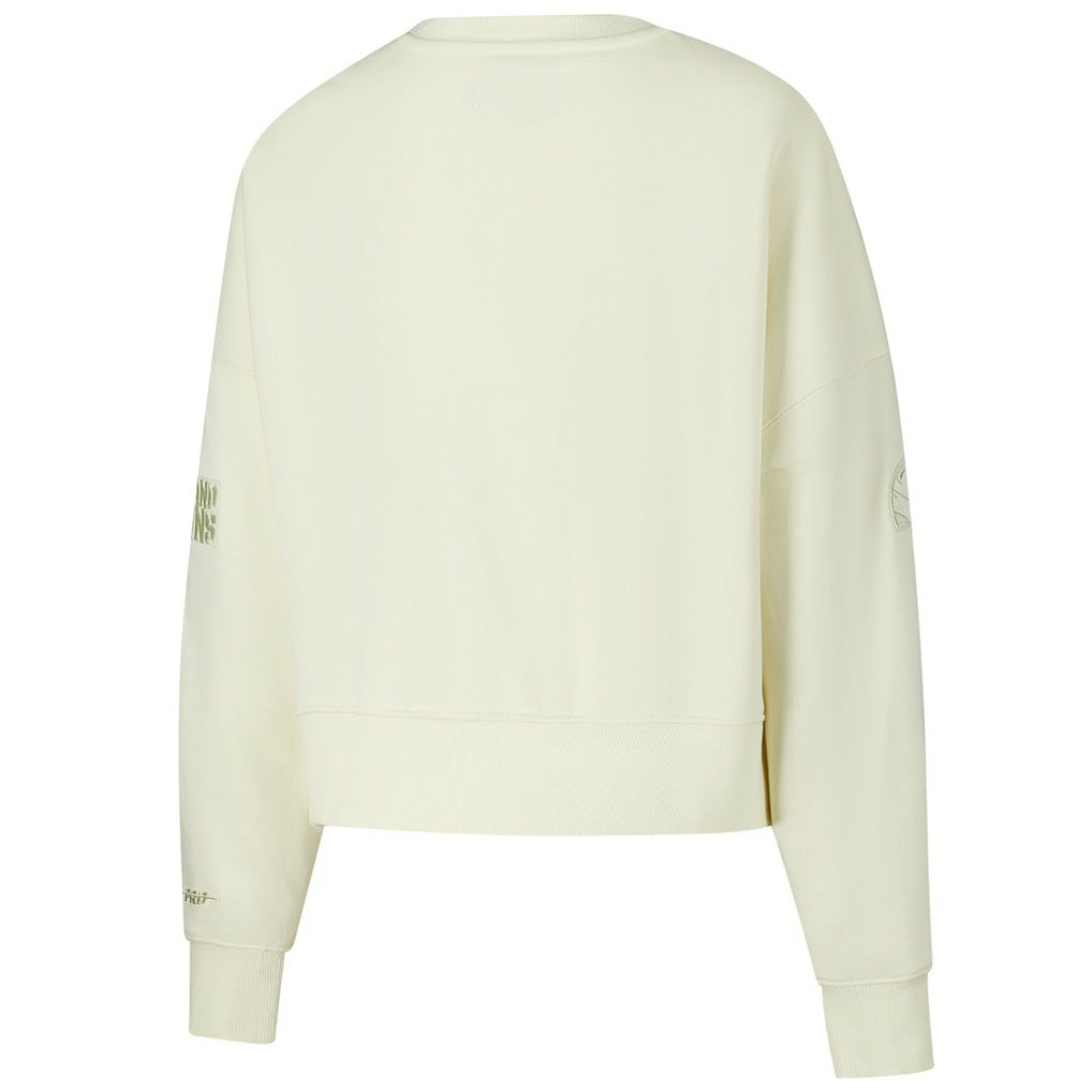 Cleveland Browns Pro Standard Triple Tonal Cropped Fleece Pullover Sweatshirt Cream - NFL