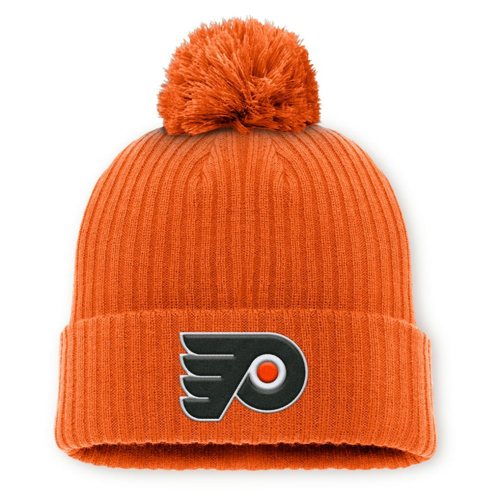 Philadelphia Flyers - Fanatics Primary Logo Cuffed Knit Hat with Pom Orange
