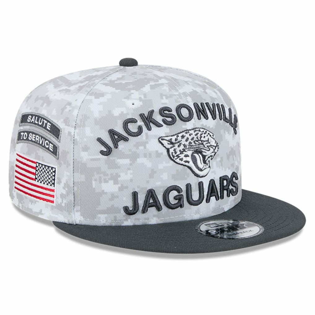 Jacksonville Jaguars New Era 2024 Salute To Service 9FIFTY Snapback Hat White/Graphite - NFL