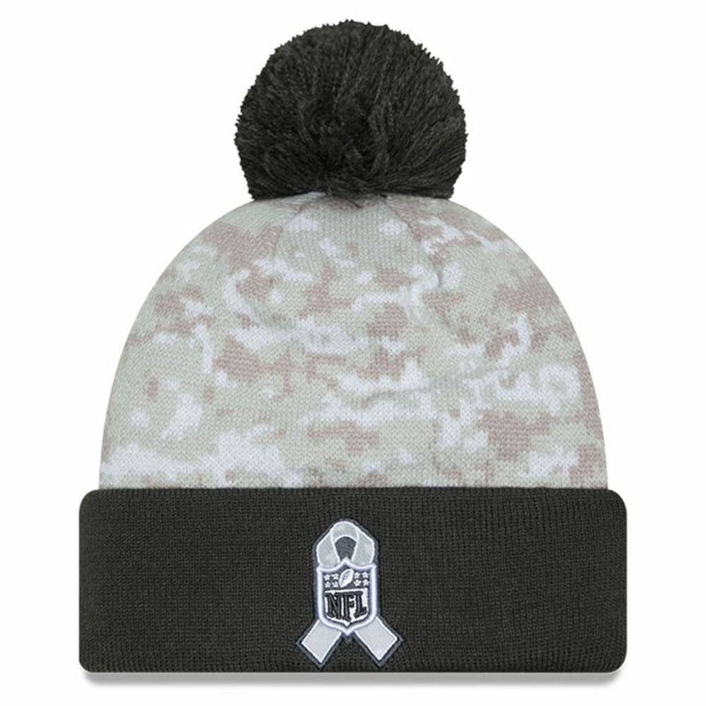 Cincinnati Bengals New Era Youth 2024 Salute To Service Cuffed Pom Knit Hat White/Graphite - NFL