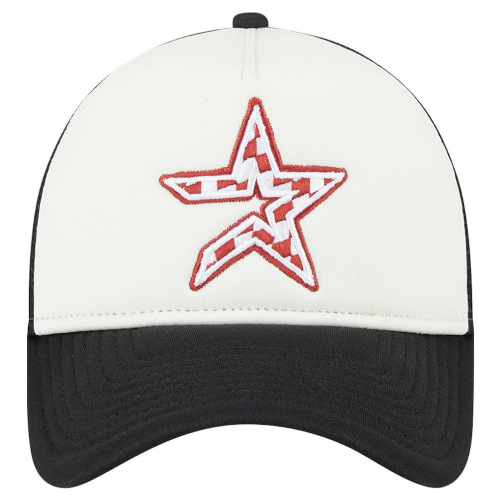 Houston Astros New Era Checkered Flag A-Frame Trucker 9FORTY Adjustable Hat for sale