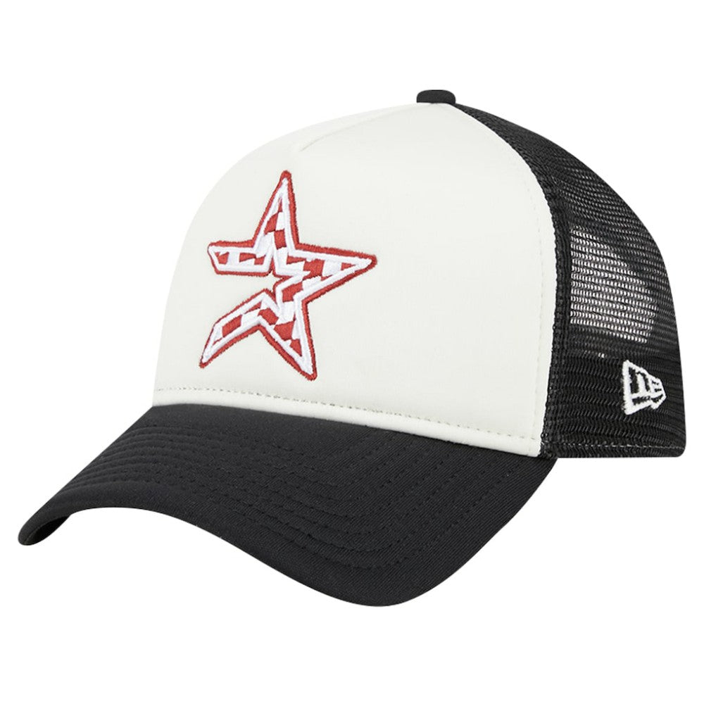 Houston Astros New Era Checkered Flag A-Frame Trucker 9FORTY Adjustable Hat for sale