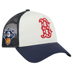 Boston Red Sox New Era Checkered Flag A-Frame Trucker 9FORTY Adjustable Hat Clearance