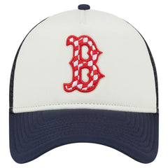 Boston Red Sox New Era Checkered Flag A-Frame Trucker 9FORTY Adjustable Hat Clearance