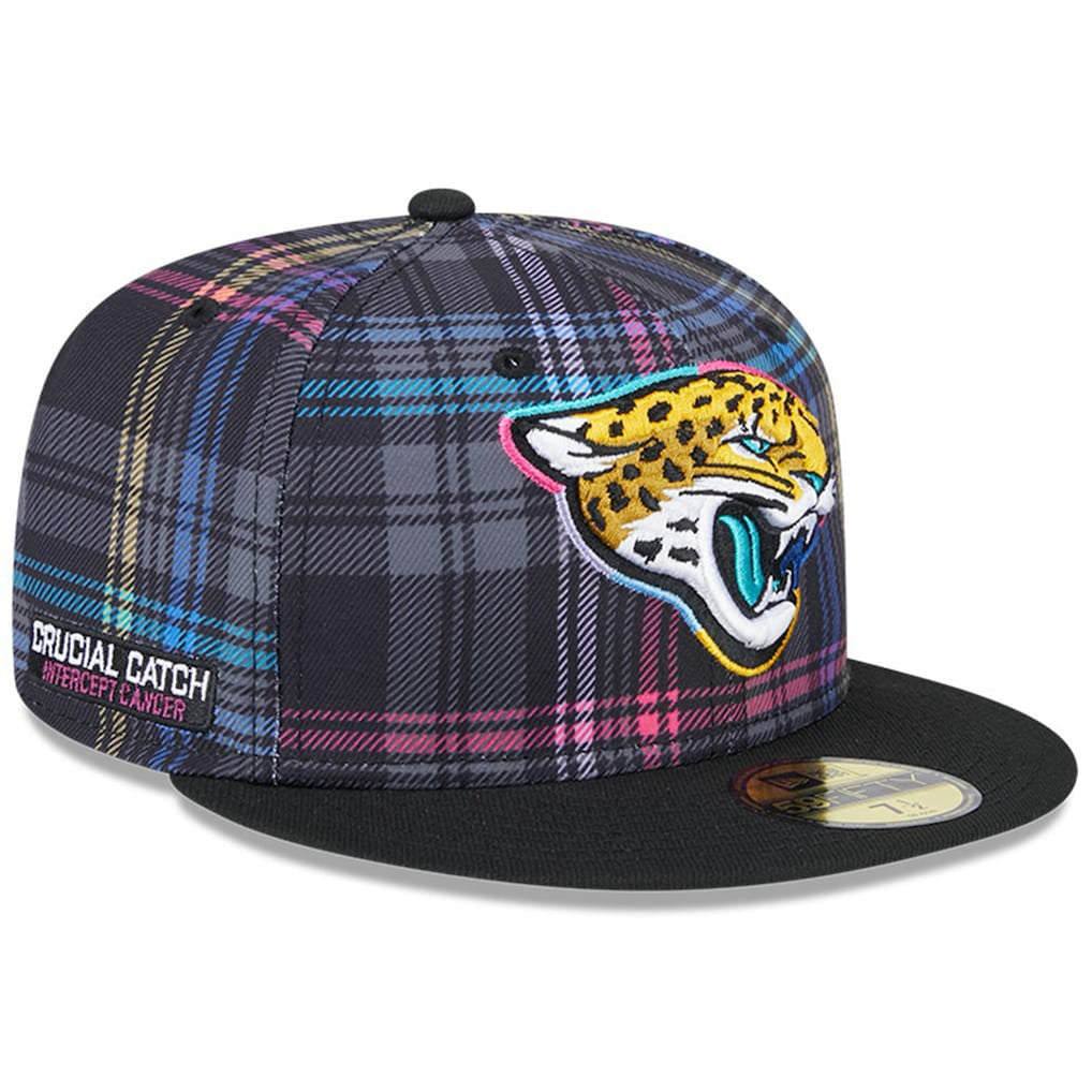 Jacksonville Jaguars New Era 2024 NFL Crucial Catch Plaid 59FIFTY Fitted Hat Black - NFL
