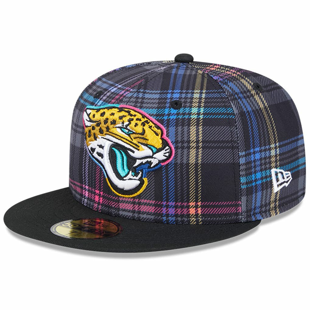 Jacksonville Jaguars New Era 2024 NFL Crucial Catch Plaid 59FIFTY Fitted Hat Black - NFL