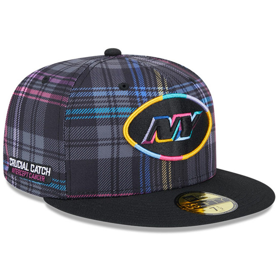 New York Jets New Era 2024 NFL Crucial Catch Plaid 59FIFTY Fitted Hat Black - NFL