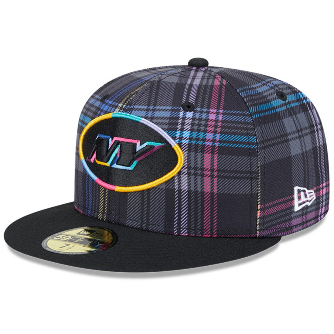 New York Jets New Era 2024 NFL Crucial Catch Plaid 59FIFTY Fitted Hat Black - NFL